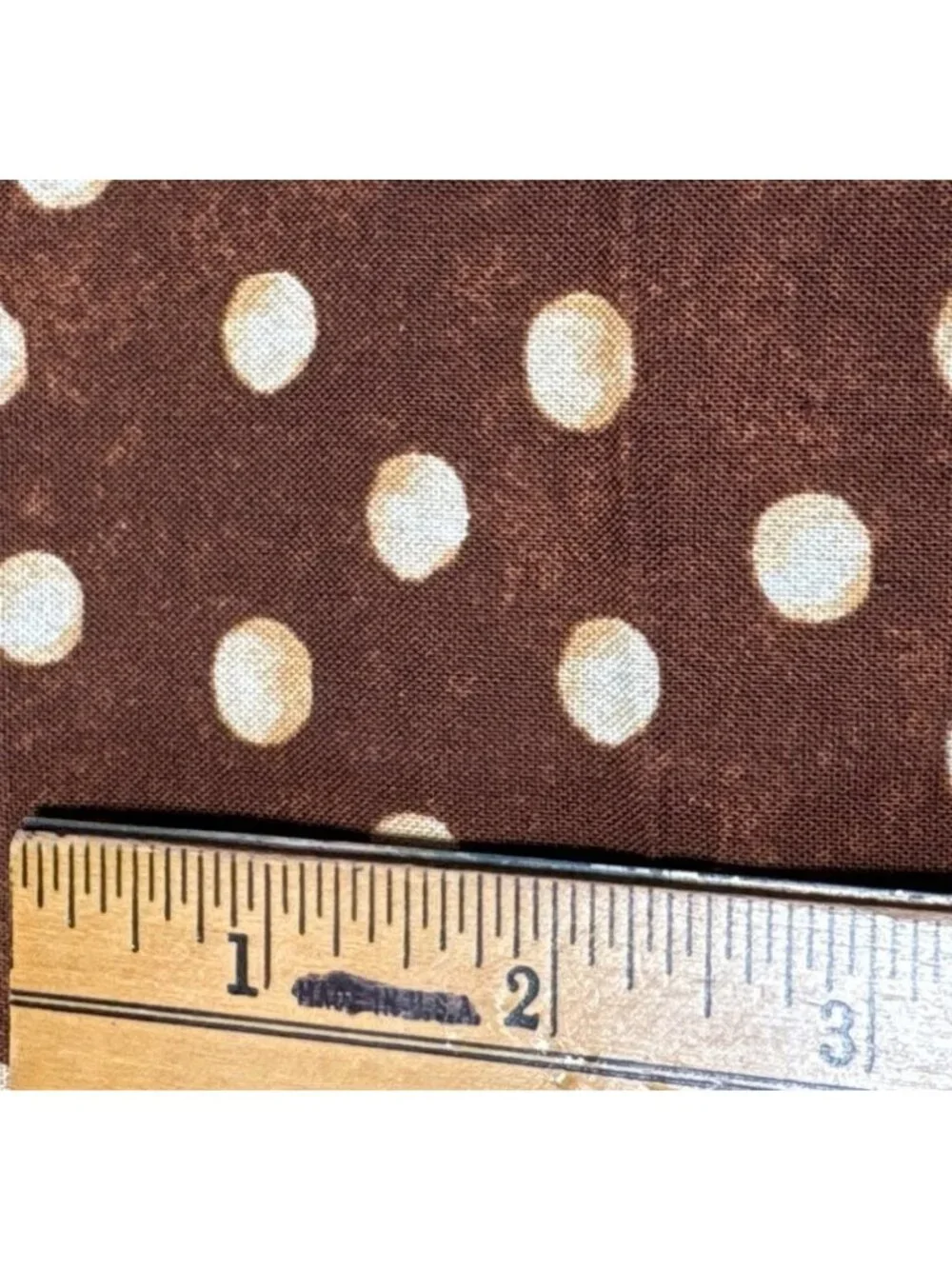 Brown Beige Polka Dot Cotton Fabric 1/2 yard x 42